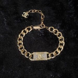 Luxury 18K Gold Plaque Curb Chain Bracelet